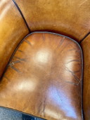 Canapé + fauteuil vintage en cuir de mouton