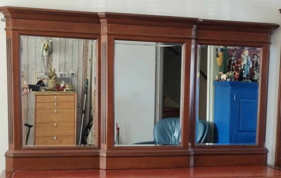 Image 1 of Bar Mirror With Faceted Glass