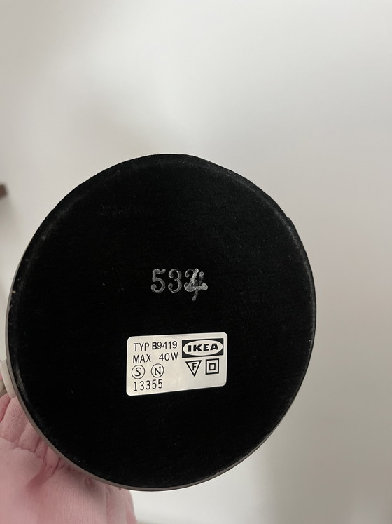 Image 1 of Vintage Ikea - model Kryolit - type B9419 - tafellamp - glas - metaal - jaren 90