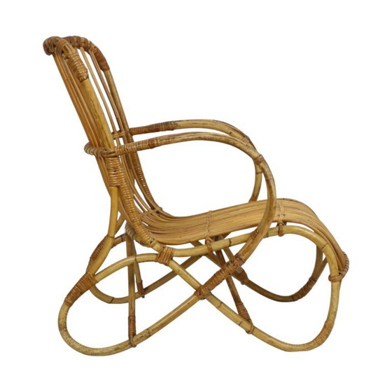 Image 1 of Poltrona vintage in rattan Rohé Noordwolde