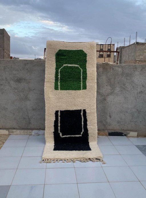 Tappeto marocchina in lana naturale 200x100 cm