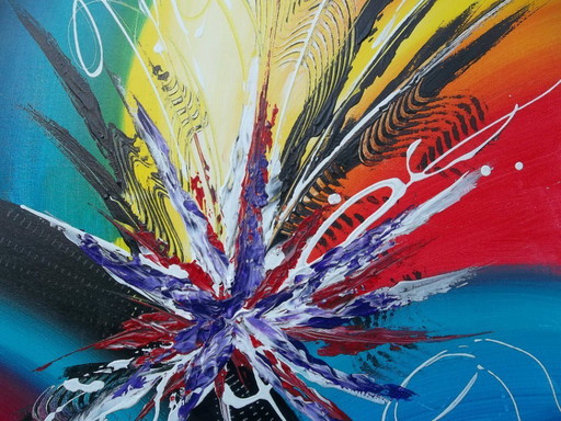 „Vesuv IV“ – Abstraktes Gemälde, signiert 2Luss'Art