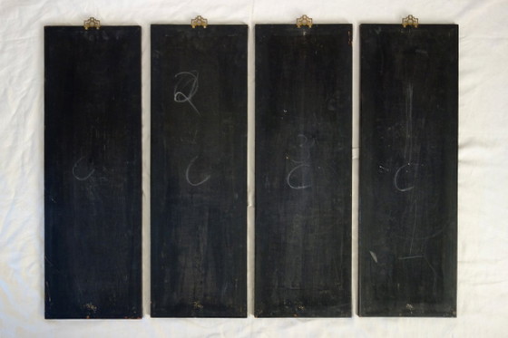 Vier Chinese panelen van gelakt hout en parelmoer, China, jaren 1960 – Decoratieve objecten, Wood, Other (photo 16 of 17)
