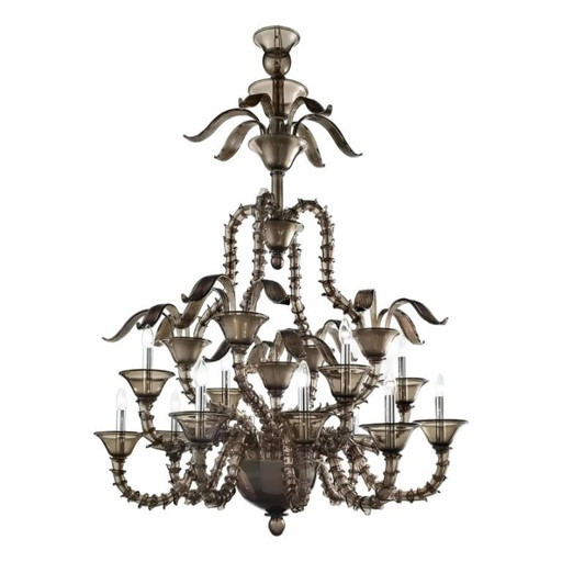 Handcrafted Modern Fumé Murano Glass Chandelier by Simoeng for Simoeng