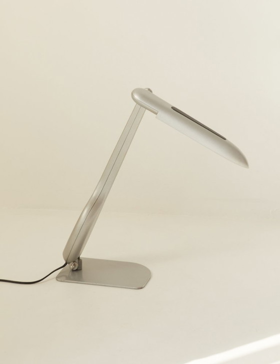 Image 1 of Lampada grigia postmoderna design Philippe Michel vintage circa 1980