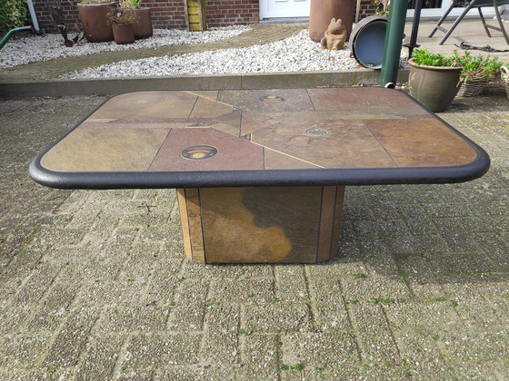 Image 1 of Tavolino da caffè brutalista in mosaico firmato da Paul Kingma, Paesi Bassi, anni '80