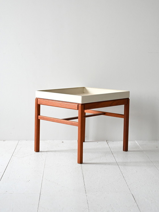 Image 1 of Vintage Scandinavian Teak and Metal Planter