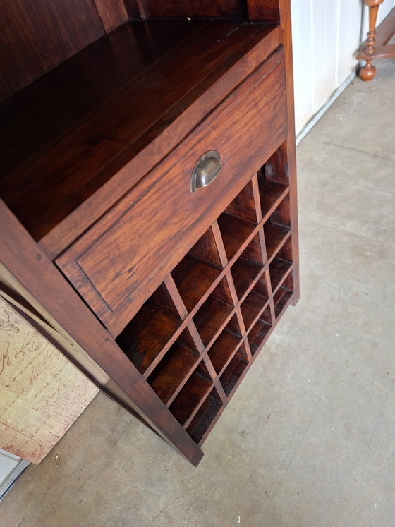 Image 1 of Bücherregal, Porzellanschrank, Weinschrank, Whiskybar aus Teakholz. Maße des Weinregals: 65 x 41 cm, Höhe: 190 cm.
