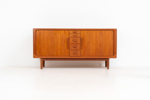 Exceptional sideboard with tambour doors by Svend Dyrlund (Denmark, 1960s).