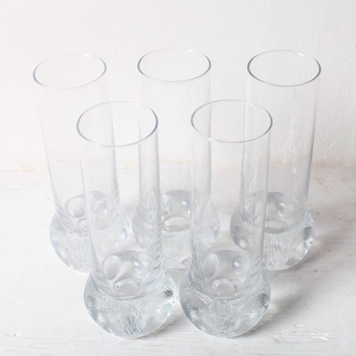 Set van 5 heldere kristallen drinkglazen uit het midden van de 20e eeuw / Italië / jaren 1980 (photo 2 of 14)