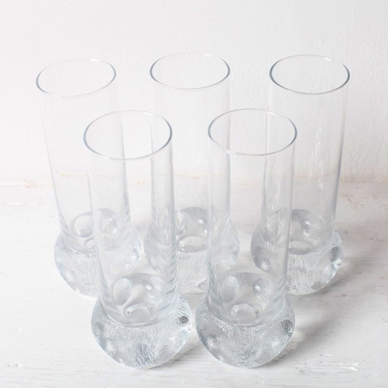 Set van 5 heldere kristallen drinkglazen uit het midden van de 20e eeuw / Italië / jaren 1980 (photo 2 of 14)