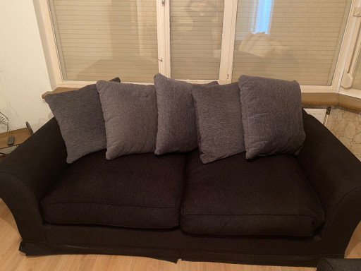 zeer comfortabele 2-zitsbank in donkergrijze stof