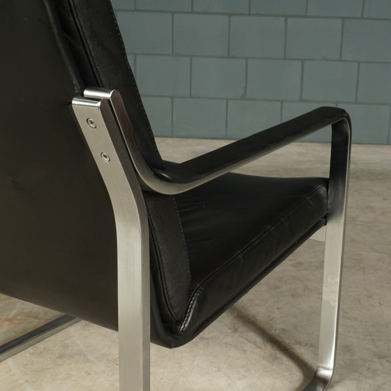 Image 1 of Vintage Designer Armchair - Black Leather - 1960s