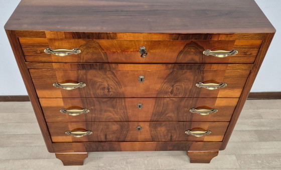 Comò Art Déco Friulano 1940 – Manifattura Italiana, Cassettiere, Legno (photo 11 of 31)