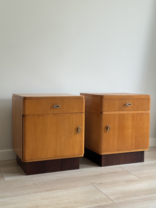 Tables de chevet Art Déco vintage – Lot de 2 – nachtkastjes, Wood (photo 2 of 7)