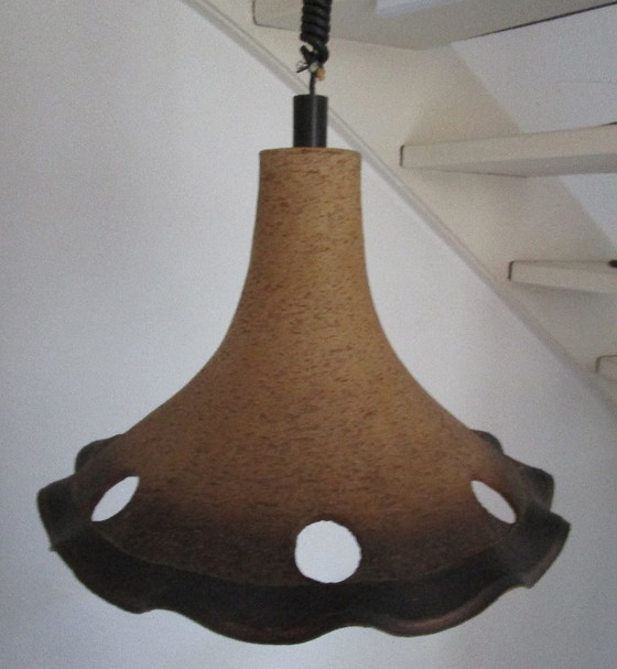 Lampada a Sospensione Vintage XL in Ceramica Anni '70 | Fat Lava / Germania Ovest | ø 42 cm. (photo 8 of 9)