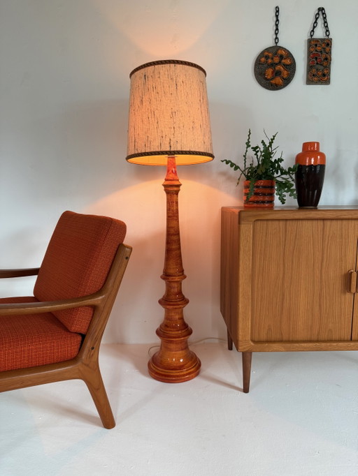 Vintage Keramieken Vloerlamp, Kaiser Leuchten ‘70 – vloerlampen, Ceramic, Cotton