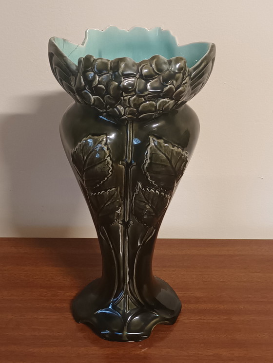 Image 1 of Antique Art Nouveau vase with floral motif