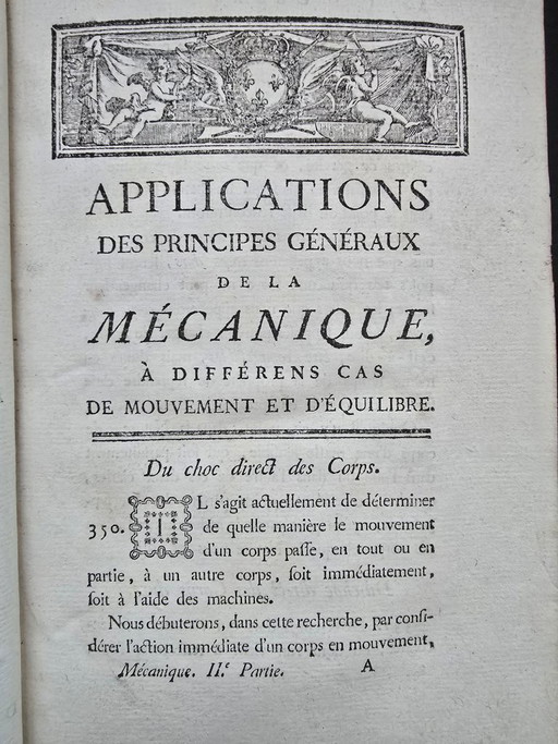 Antique French Mathematics Book from 1772 – Bézout – koffietafelboeken, Leather, Paper