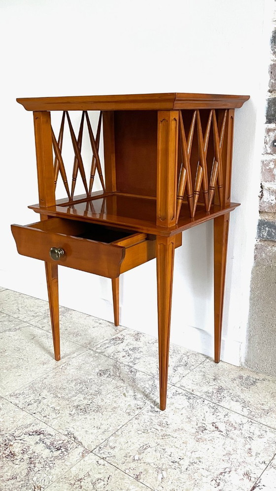 Image 1 of TABLE de Chevet pieds Compas VINTAGE