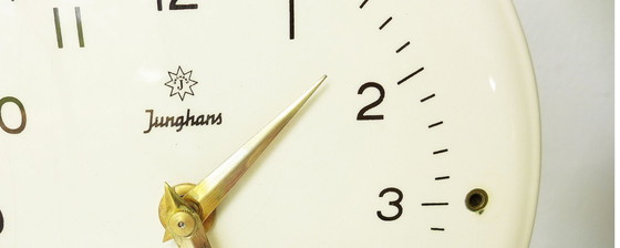 Image 1 of Orologio da cucina vintage Junghans, orologio da parete in ceramica, timer per uova, classico anni '60, ceramica