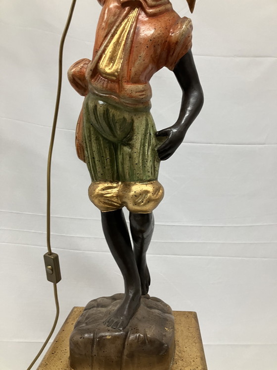 Image 1 of Beautiful Venetian Blackamoor Torchère Floor Lamp