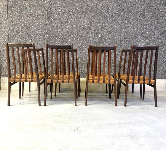 Chaises de salle à manger danoises en corde, lot de 8 - années 60 – Paper, Wood (photo 8 of 10)