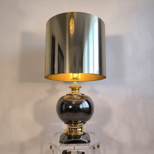 💎 ✨ Schitterende grote Italiaanse keramische/gouden lamp uit de jaren 60 — Bitossi/Zaccagnini-stijl ✨💎