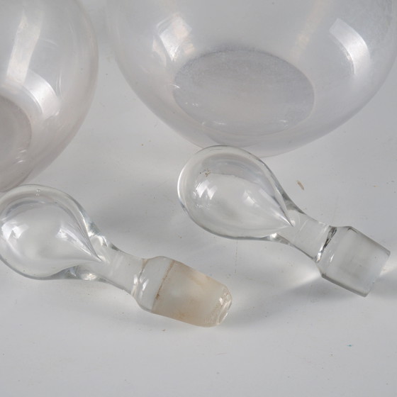 Pair of antique early 20th century glass table bottles – Glass & Decanter (photo 6 of 6)