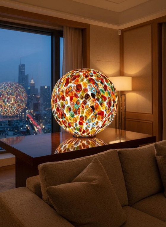 Image 1 of Lampe de table en verre de Murano, hauteur 52 cm, diamètre 50 cm