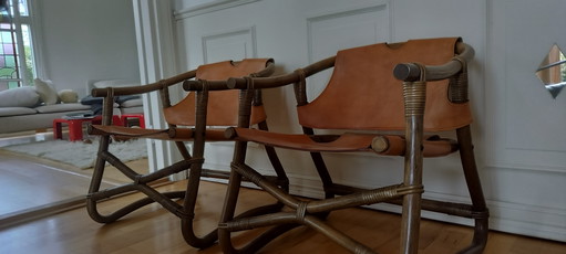 Twee Espri-fauteuils uit de jaren zeventig.