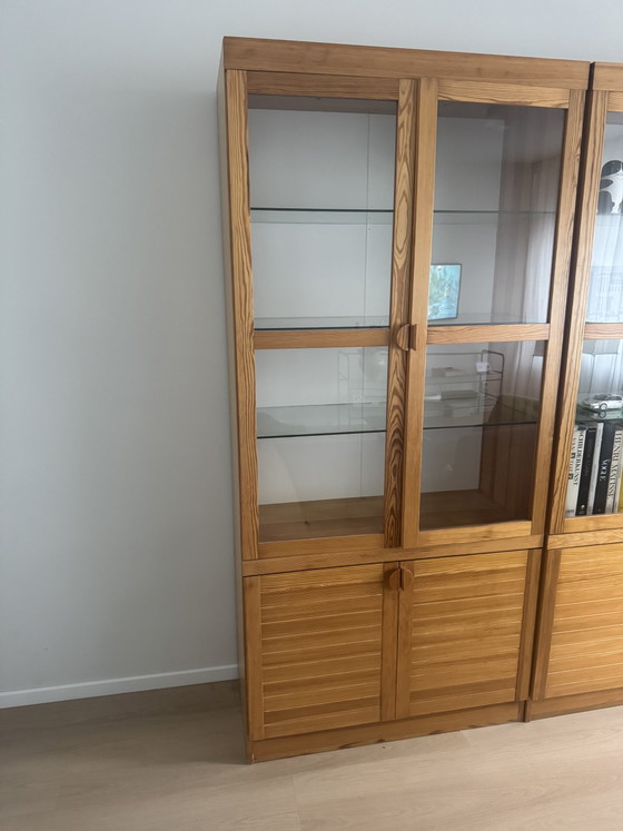 3x Vintage IKEA Wooden Display Cabinets – Glass (photo 2 of 6)