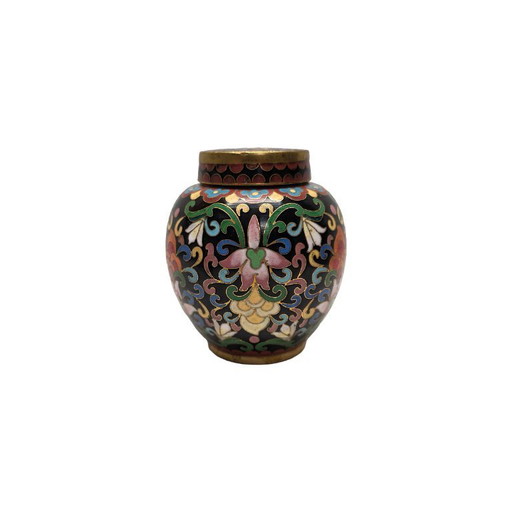 Vintage Chinese cloisonne ginger jar, 1970s