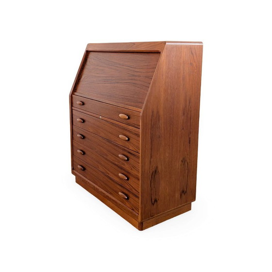 Original Dyrlund Midcentury Sekretär Kommode Teak Schminktisch, Kommoden, Holz, Braun (Foto 4 von 9)