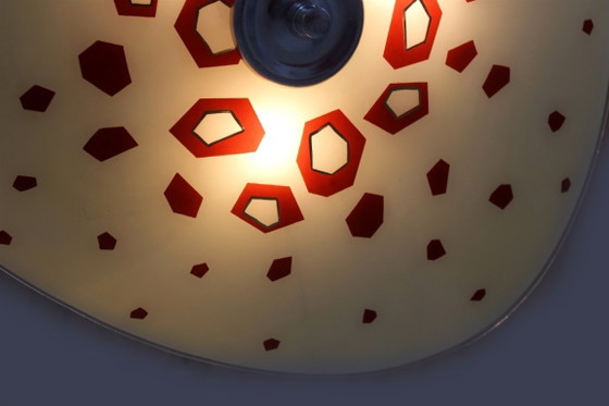 Image 1 of Large Vintage Czechoslovakian Opaline Glass Pendant Lights, 1970s, Set of 2
