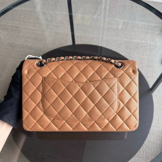 Image 1 of Chanel Classic Flap Medium - 25cm Quilted Caviar Gold Silver Hardware Series 14