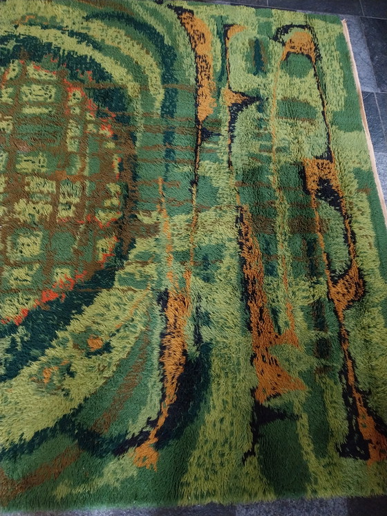 Image 1 of 1 x Desso Psychedelic Großtapete aus den 1970er Jahren (2 x 3 m) in Grün-Orange