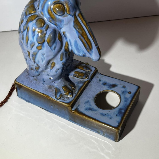 Art Deco Pelican Sculpture Lamp Base in Fine Glazed Stoneware, 1930 – Table lamps, Ceramic (photo 6 of 12)