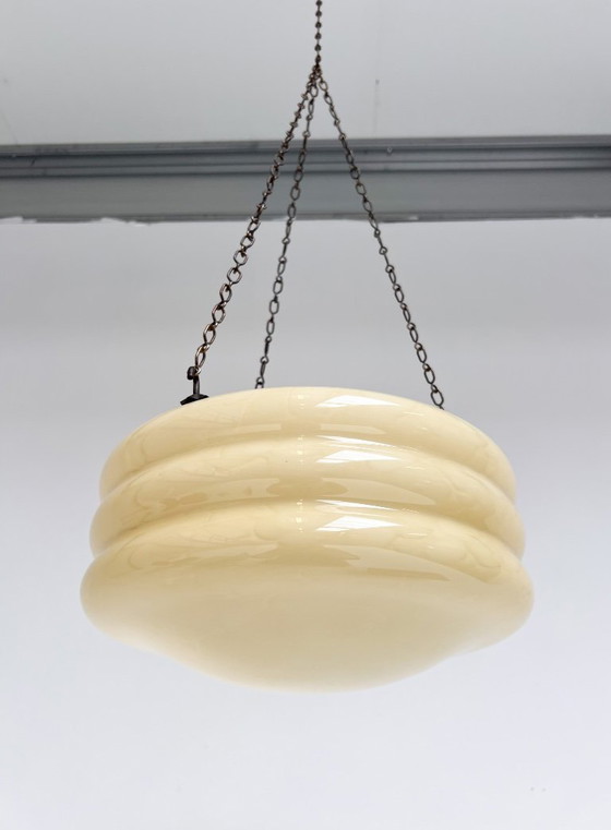 Image 1 of Glass Art Deco beehive lamp, 1930s