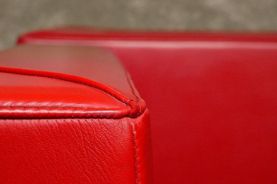 Image 1 of Poltrona Frau - Coppia di poltrone "Moji" in pelle rossa e faggio laccato nero - 2006 - Italia
