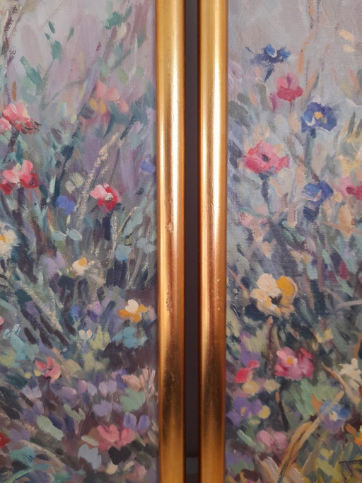 Pair of Danish floral paintings signed Allan Karms