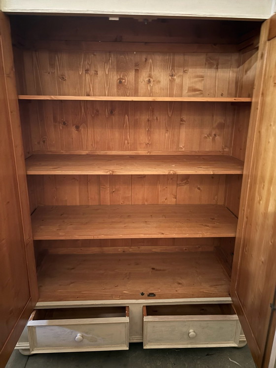 Credenza con vetrina Brocante / Armadio, Credenze con vetrina, Legno, Crema (foto 6 di 6)
