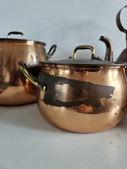 Set of Copper Pans