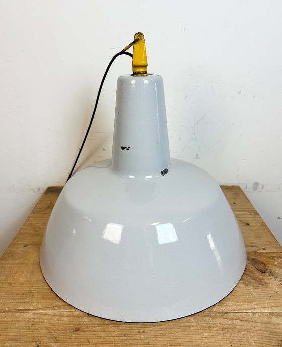 Image 1 of Industrial Grey Enamel Factory Pendant Lamp from Philips, 1960s