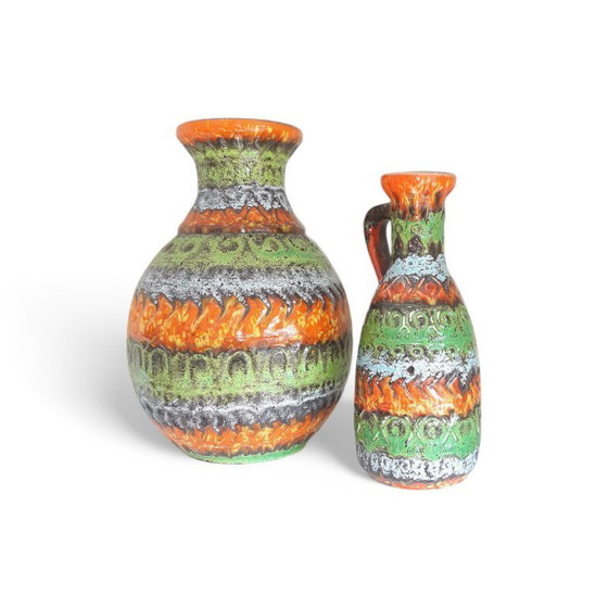 Image 1 of Jarrón Bay Keramik 92-30 y jarra 93-25, Alemania Occidental, década de 1970