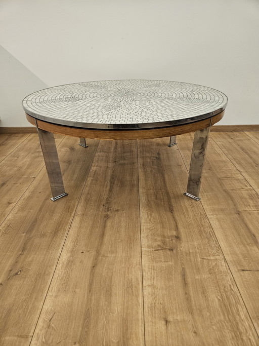 Tavolino da caffè a mosaico Berthold Müller anni '60 Tavolo di design di metà secolo