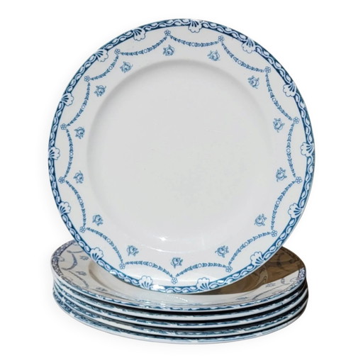 6 plates in English earthenware "Cheltenham" — F. Winkle & Co
