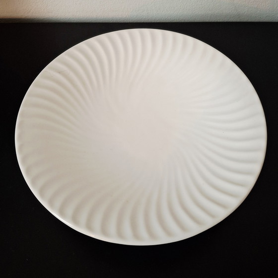 Image 1 of Vintage Delfts Wit Drielpoot Schaal met Spiraaldecor - 25 cm | Mid-Century Design