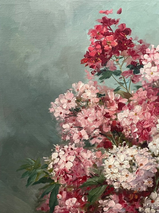Image 1 of Large antique oil painting on canvas, signed (early 20th century)