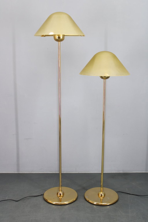1980s Pair of VeArt-Murano Floor Lamps in Brass Finish ,Italy 